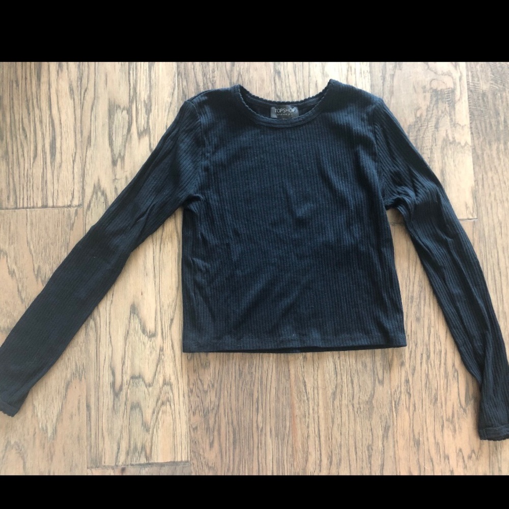 Topshop long sleeve crop top
